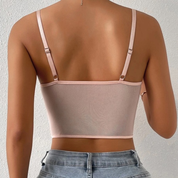 Floral Lace Corset Bustier Crop Cami Top - Picture 4 of 8